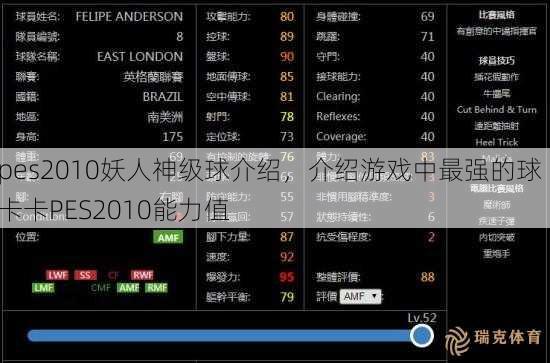 pes2010妖人神级球介绍，介绍游戏中最强的球  卡卡PES2010能力值